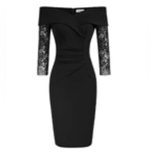 NWT. Womens Formal Dresses for Wedding Guest Ruffle Off Shoulder Ruched V neck